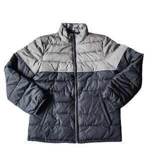 GAP Kids Lightweight Reverse Puffer Black Camo Gray Big Boys Size L